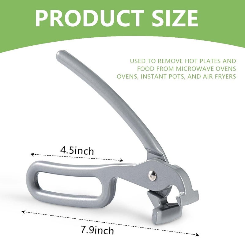 OBTANIM Heavy Duty Pizza Pan Gripper, Cast Aluminum Anti-Scald Baking Pan Gripper Clips Retriever Tongs for Lifting Hot Plate with Food Out from Microwave, Oven, Instant Pot, Air Fryer - Image 2